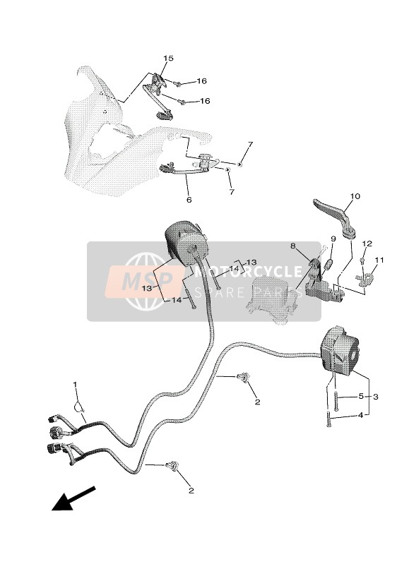 Yamaha TMAX DX ABS 2018 Interruptor de manija & Palanca para un 2018 Yamaha TMAX DX ABS